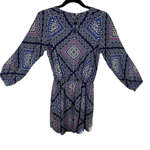 Renee C. Multicolor Lightweight Lined 3/4 Balloon Sleeve Mini Dress USA Size L - Picture 2 of 9